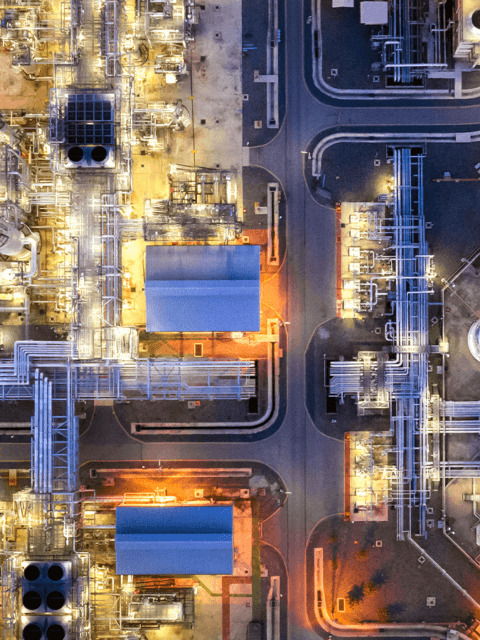 Aerial image of oil refinery